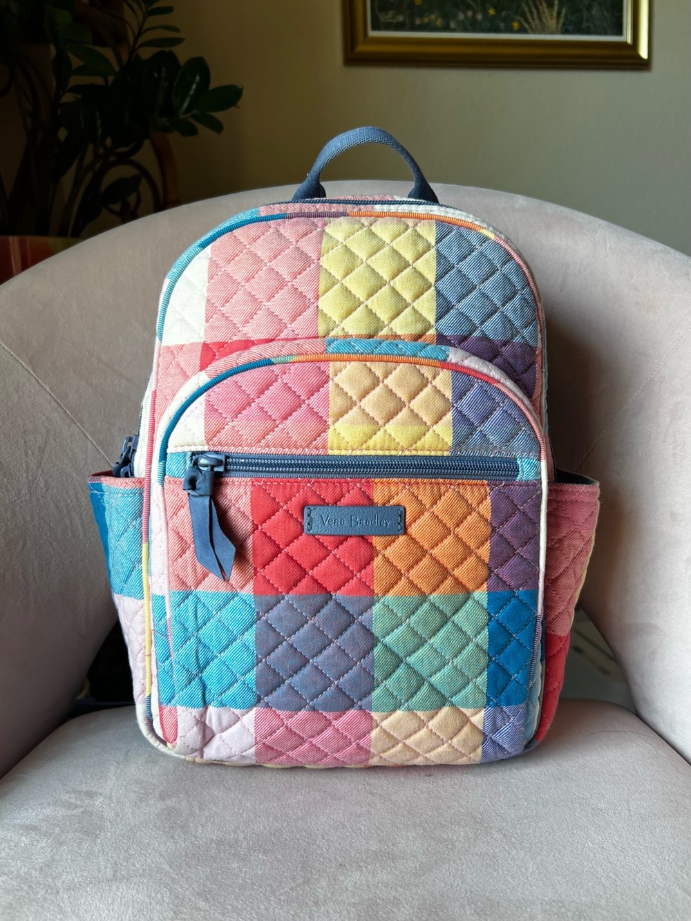 Vera Bradley Small Backpack Tropics Plaid - Small Purse backpack pastel plaid